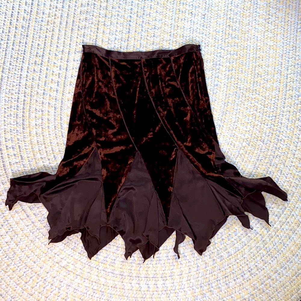 bebe Velvet and Silk Pencil Skirt